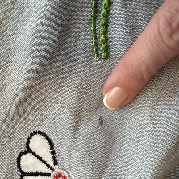 White Stag Y2K Denim Jacket Womens Size M Embroidered Sequined Butterfly Fairy - Picture 5 of 8